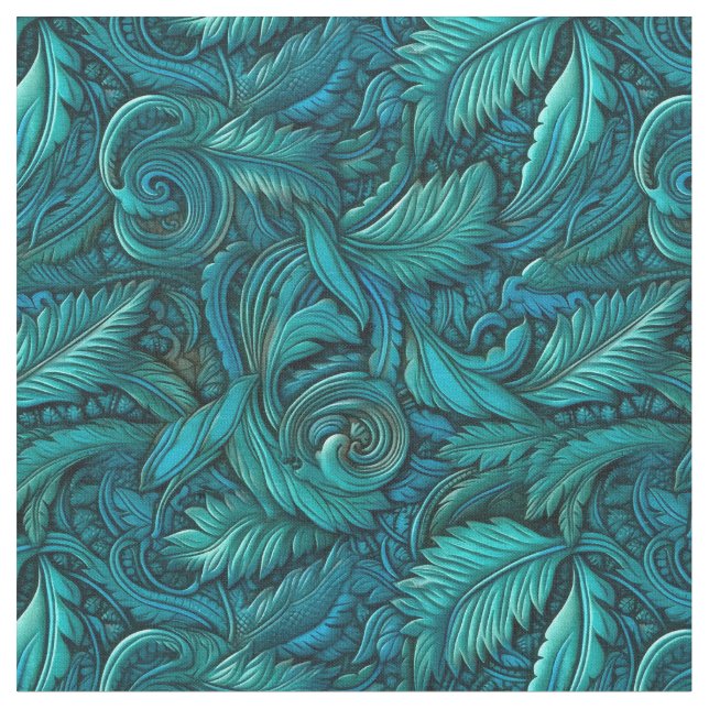 Tissu Cuir élégant turquoise travaillé  (Fermer)