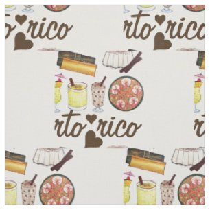 Tissu Cuisine portoricaine Amour Porto Rico Foodie