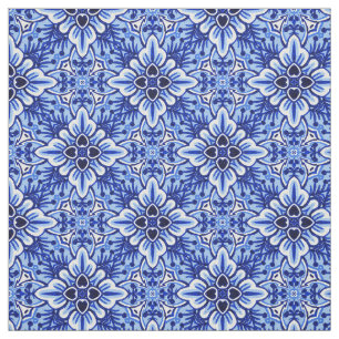 Tissu Cuisine Vintage Hollandaise Delft Blue Floral