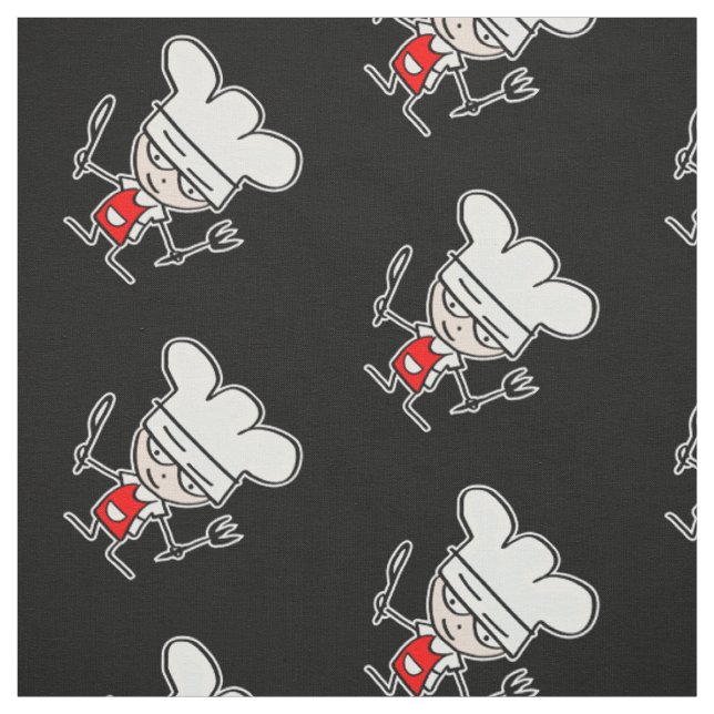 Tissu Cuisinier cuisinier des dessins animés motif do-it (Échantillon)