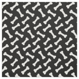 Tissu Cute Bones Motif noir et blanc