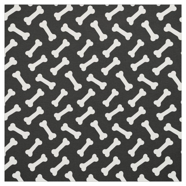 Tissu Cute Bones Motif noir et blanc (Échantillon)