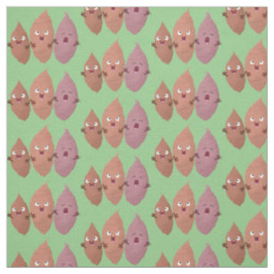 Tissu Cute chantant des patates douces caricaturales lég