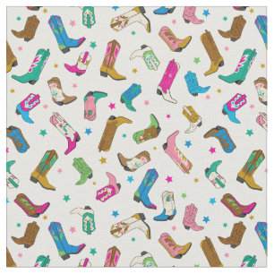 Tissu Cute Cowgirl Boot Fabric