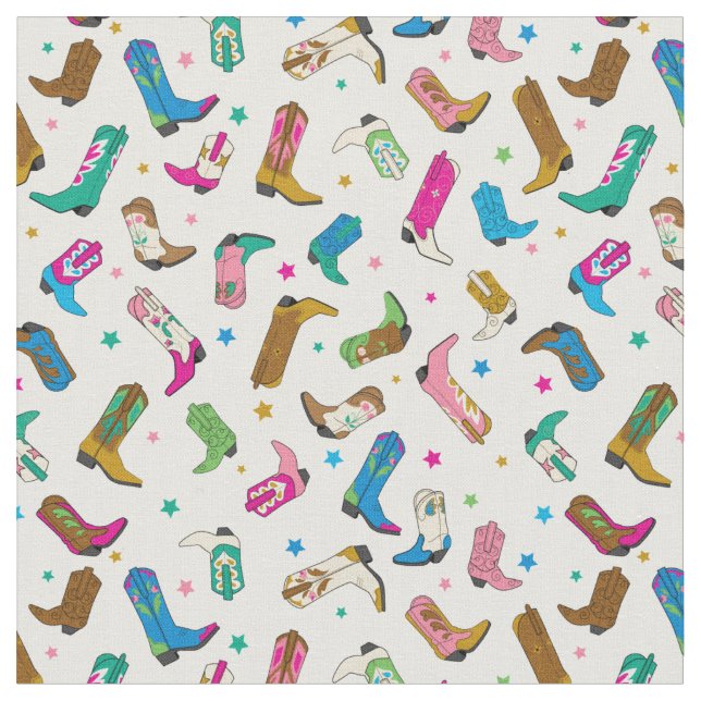 Tissu Cute Cowgirl Boot Fabric (Fermer)