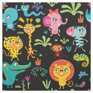 Tissu Cute Funny African Safari Animaux Nursery