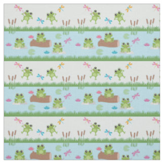 Tissu Cute grenouilles en étang