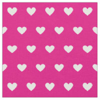 Cute Hot Rose Coeurs Blancs Motif point