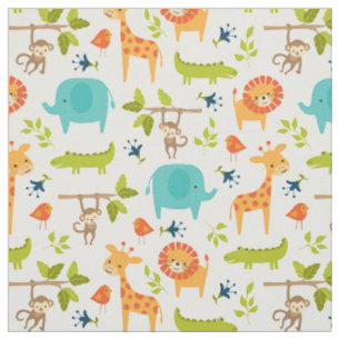 Tissu Cute Jungle Animaux Fabric
