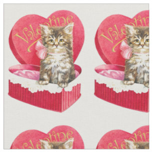 Tissu Cute kitten valentine