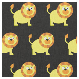 Tissu Cute Lion Kid Baby Nursery Black Big Cat