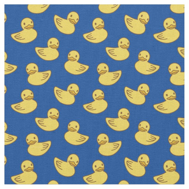 Tissu Cute Motif jaune Ducky Royal Blue (Fermer)