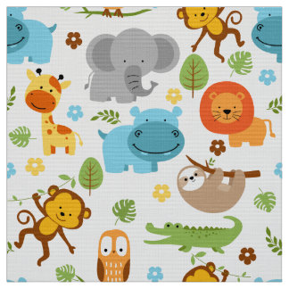 Tissu Cute Safari Animaux Nursery Fabric