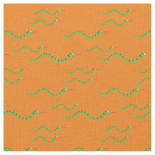Tissu Cute serpents Enfant Baby Nursery Orange Reptiles