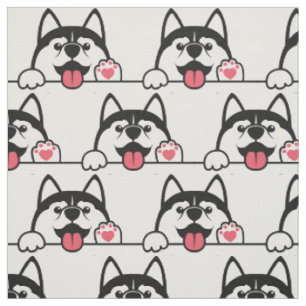 Tissu Cute Siberian Husky couleur personnalisée