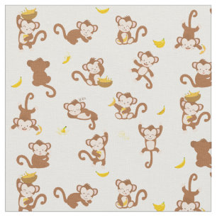 Tissu Cute singe et Motif de bananes 