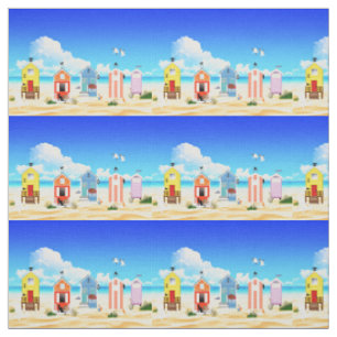 Tissu Cute Tiny Beach Shacks Thunder_Cove