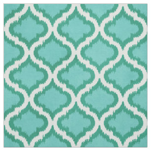 Tissu Cute vert et turquoise ikat motif marocain