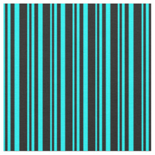 Tissu Cyan & Black Colorée Motif de bandes