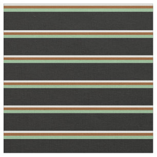 Tissu Cyan clair, Brown, Mer foncée Lignes vertes et noi