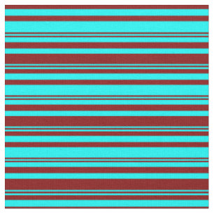 Tissu Cyan et Maroon Colorées Lignes/Motif de bandes