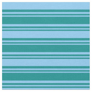 Tissu Cyan foncé et ciel bleu clair Motif des rayures