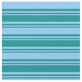 Tissu Cyan foncé et ciel bleu clair Motif des rayures