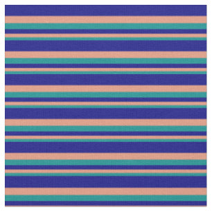 Tissu Cyan foncé, Saumon foncé et Motif de couleur bleue