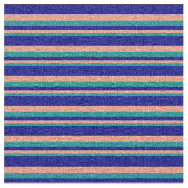 Tissu Cyan foncé, Saumon foncé et Motif de couleur bleue (Fermer)