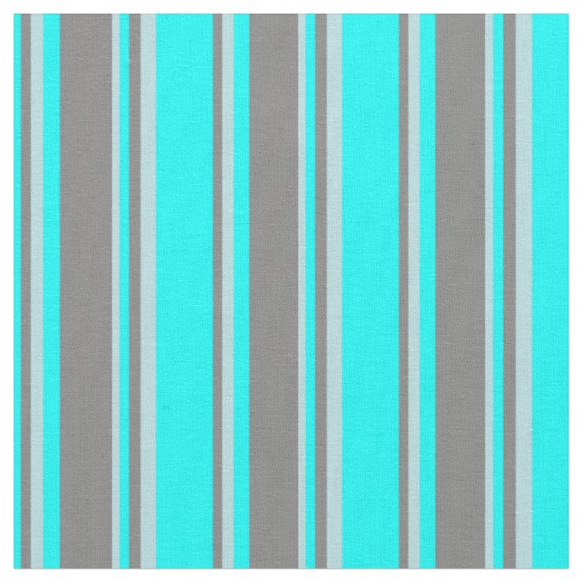 Tissu Cyan, Grey et Motif bleu poudreux des rayures (Fermer)