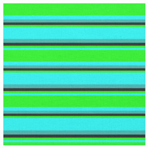 Tissu Cyan, Lime, Black et Light Sea Green