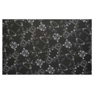 Tissu Cyn Inspiration - Coeurs motrices en noir