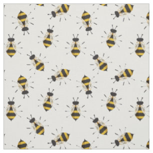 Tissu d'abeilles illustré rustique