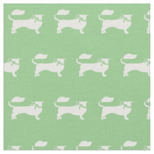 Tissu Dachshund Weiner Sage Green