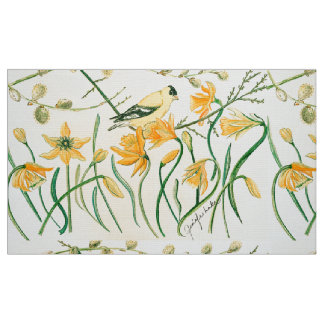 Tissu Daffodiles et Goldfinch Fabric