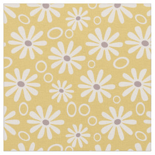 Tissu Daisées et bulles funky Jaune