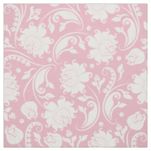 Tissu Damas Blanches Avec Arrière - plan Pastel Rose Per