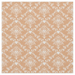 Tissu Damassé à cœur doré