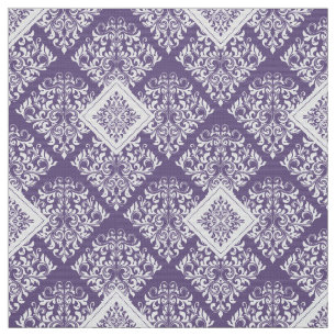 Tissu damassé blanc baroque