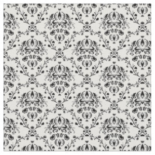 Tissu Damassé blanche et noire