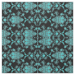 Tissu Damassé d'Aqua sur la conception chic noire