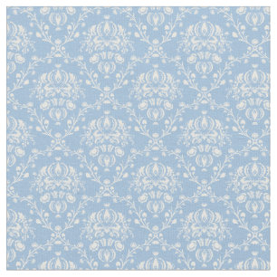 Tissu Damassé de bleu de ciel