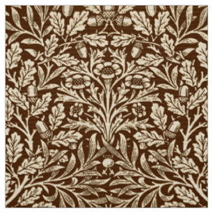Tissu Damassé florale de Nouveau d'art, brun foncé et