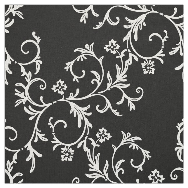 Tissu Damassé noire et blanche (Échantillon)