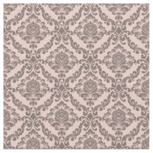 Tissu Damassé rose et cacao