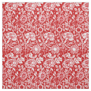 Tissu Damassé, rouge et blanc d'oeillet de Nouveau d'ar