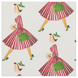 Tissu dame de noël