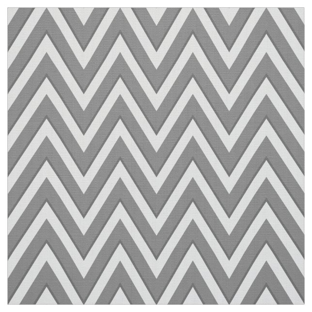 Tissu d'ameublement Chevron Gris et Blanc (Échantillon)