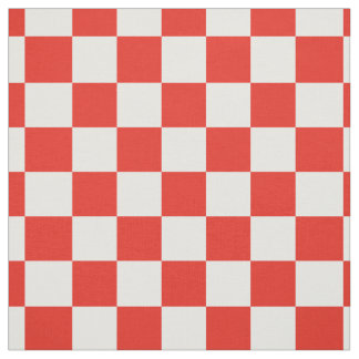 Tissu Damier fraise en rouge et ivoire coordonné