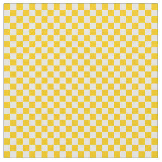 Tissu Damier jaune et blanc de mandarine
